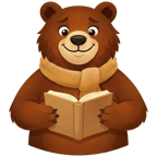 Mishka reading a book